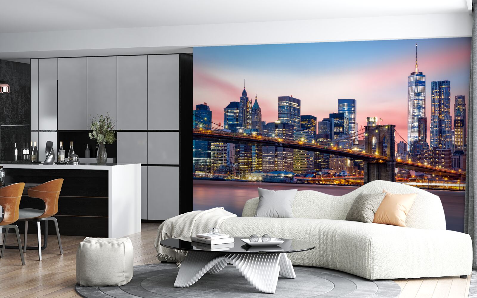 Fototapeta most brookliński nocą w nowym jorku