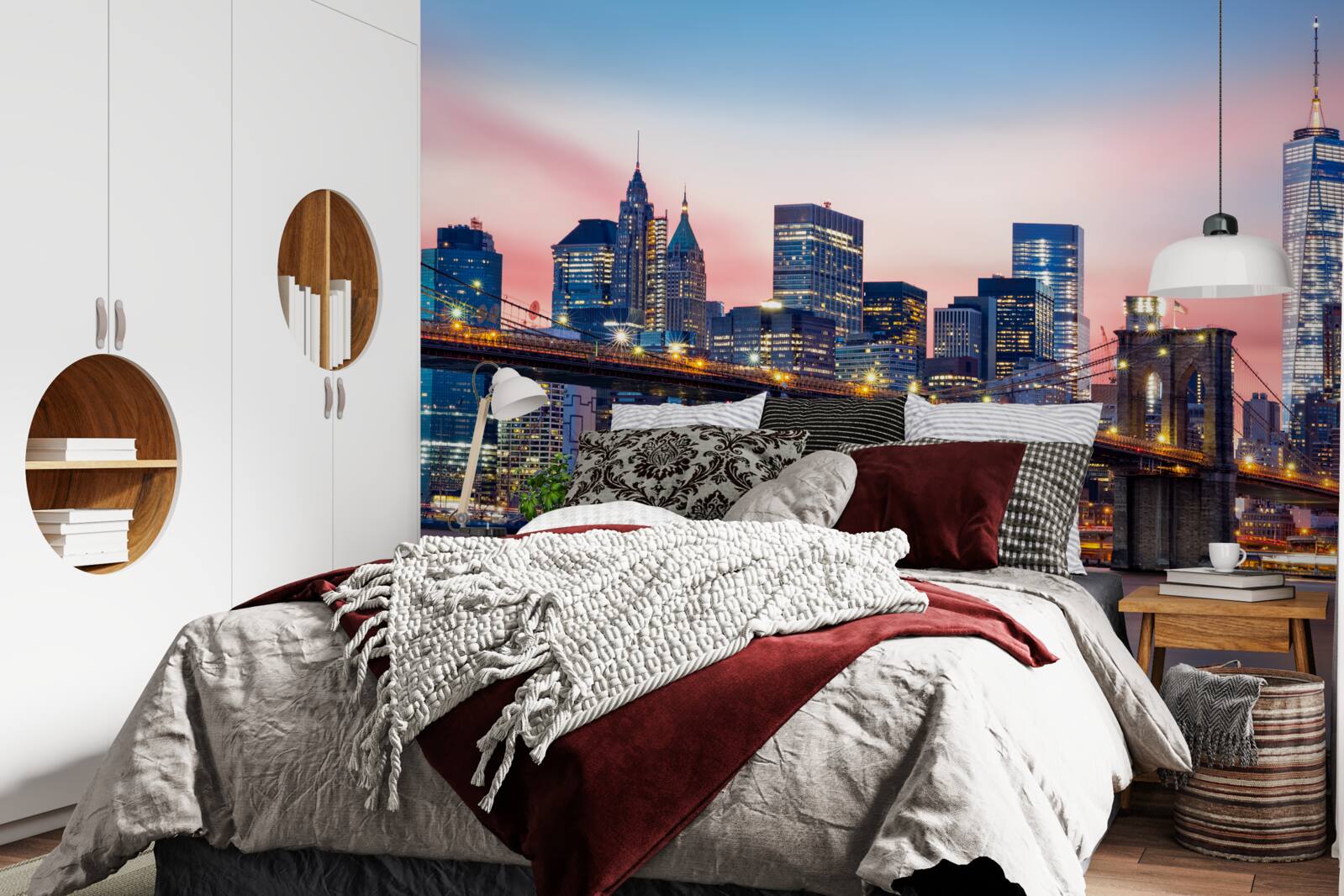 Fototapeta most brookliński nocą w nowym jorku