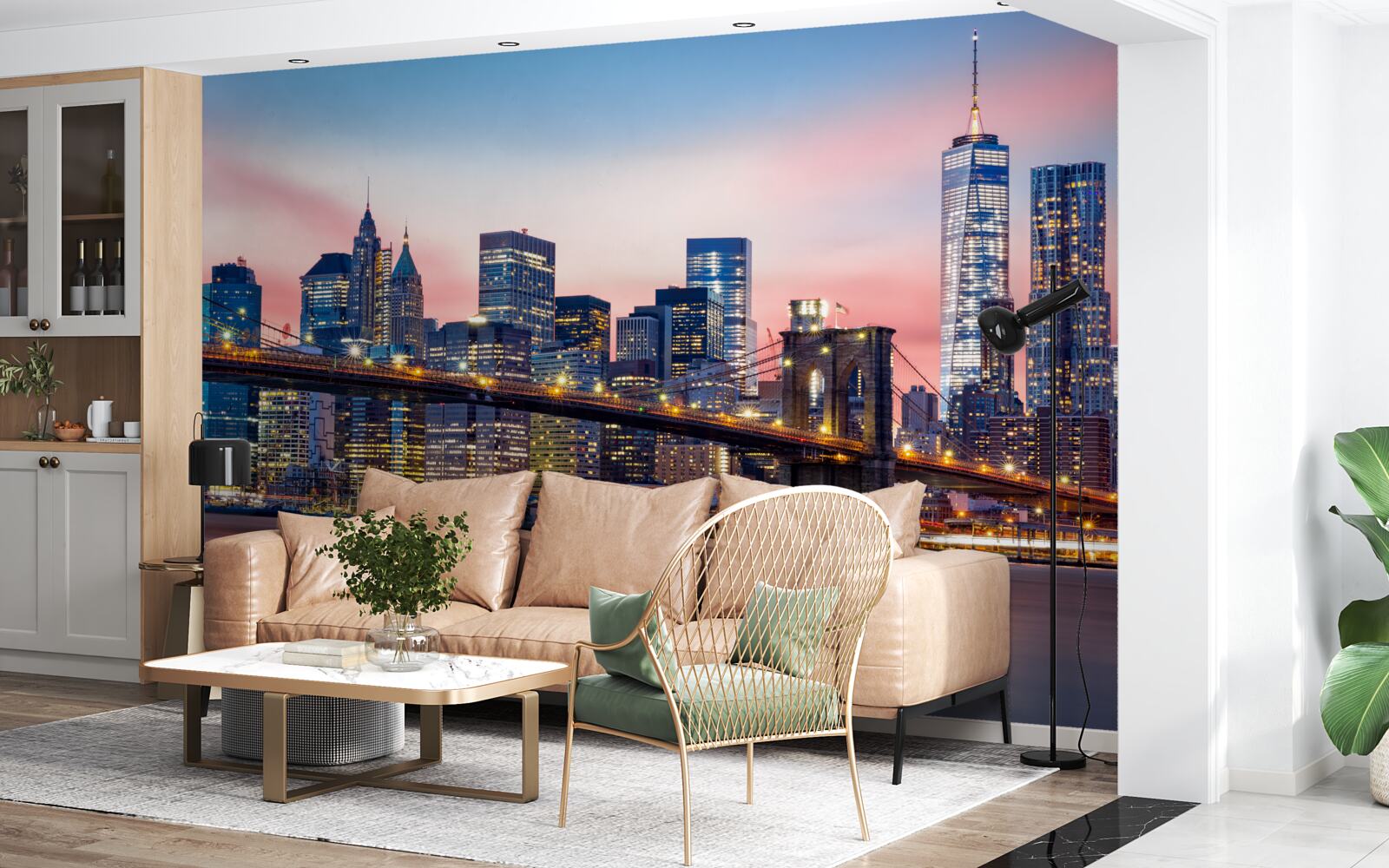 Fototapeta most brookliński nocą w nowym jorku