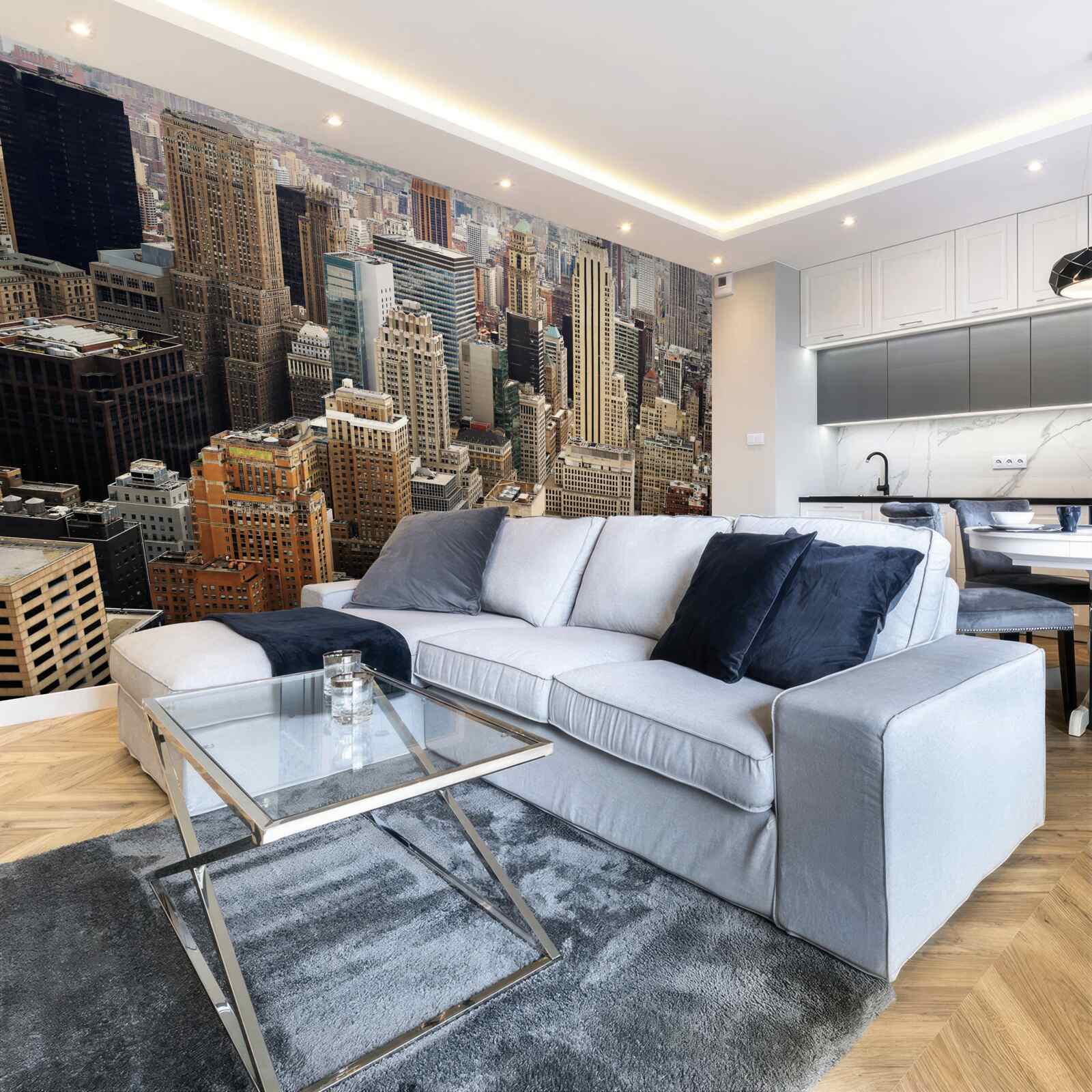 Fototapeta widok na architekturę metropolii z krawężnika