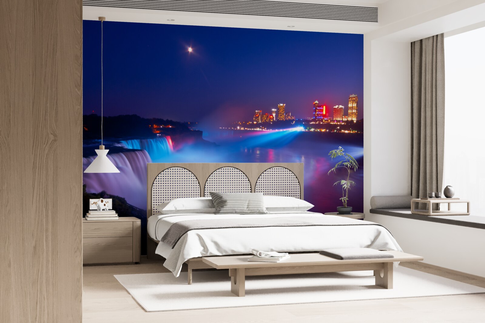 Fototapeta wodospad niagara oświetlony w nocy