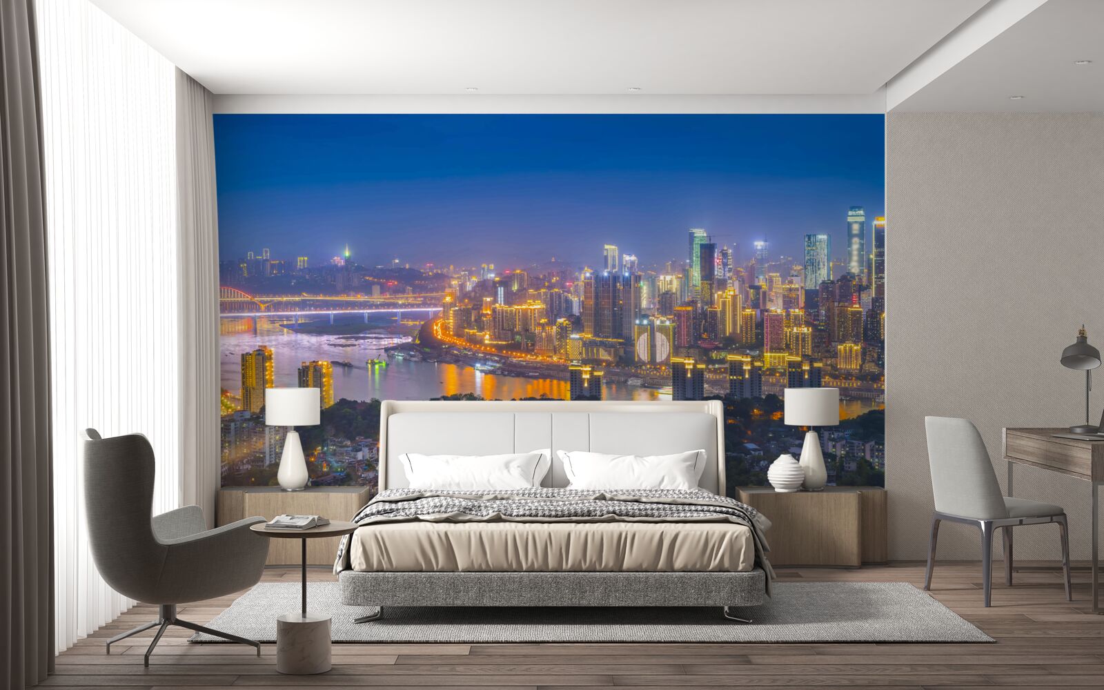 Fototapeta megapolis współczesnej nocy