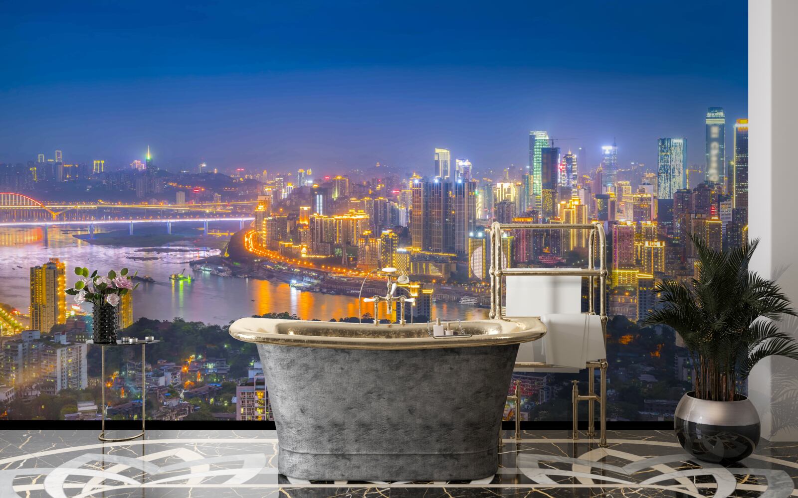 Fototapeta megapolis współczesnej nocy