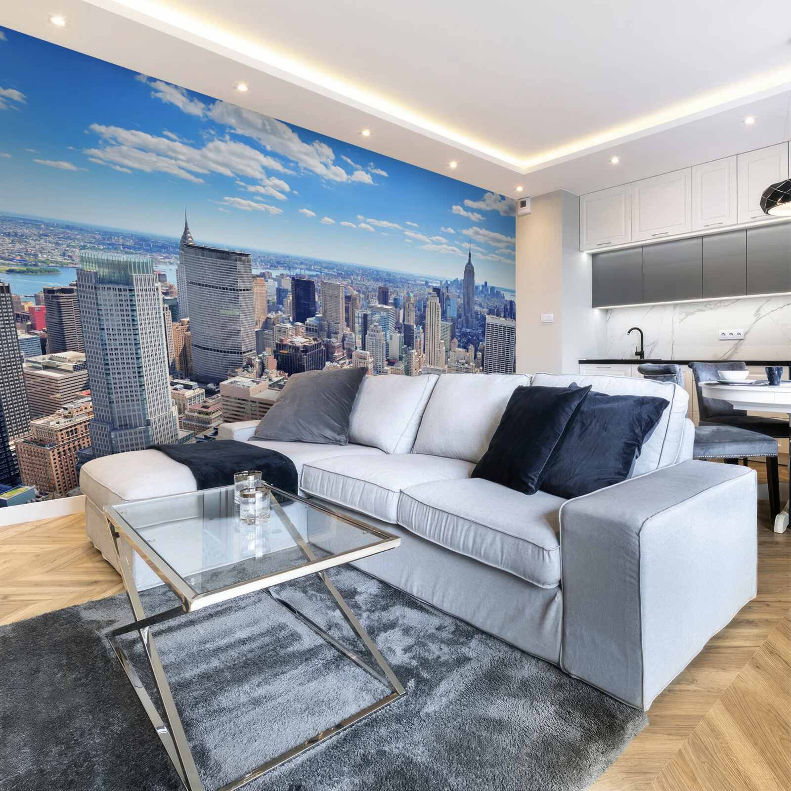 Fototapeta nad drapaczami chmur nowego jorku