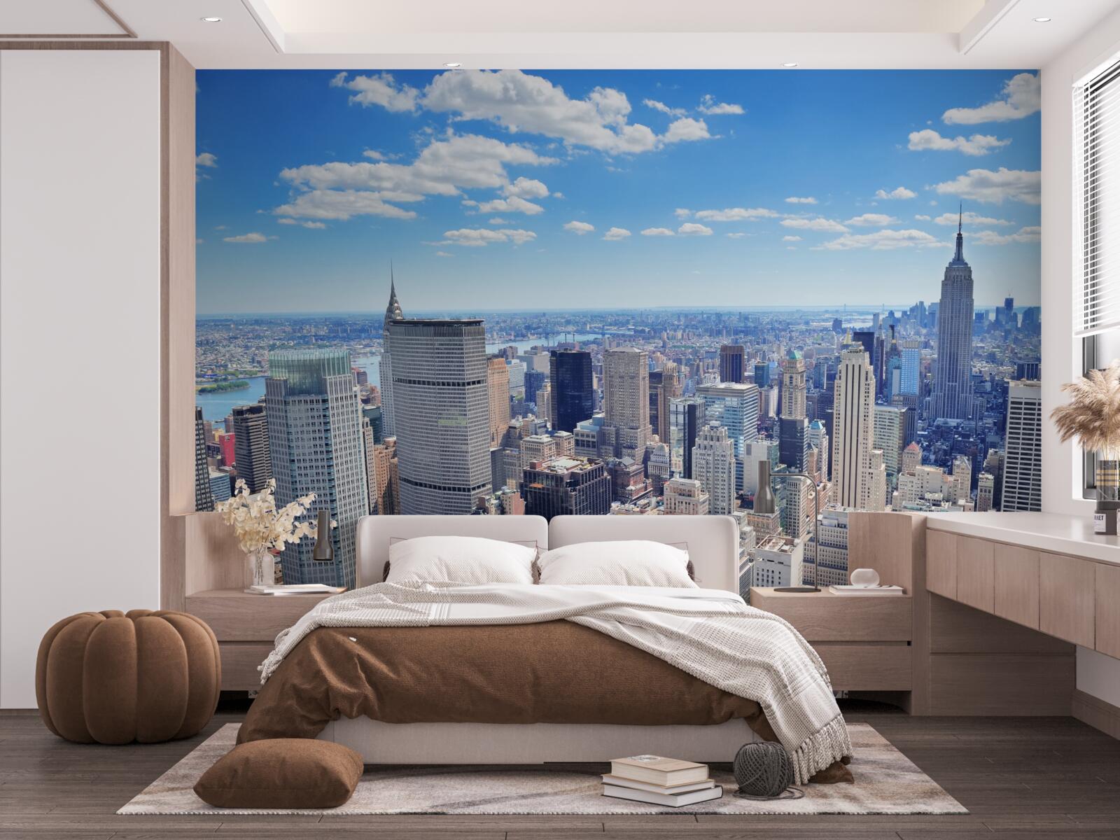 Fototapeta nad drapaczami chmur nowego jorku