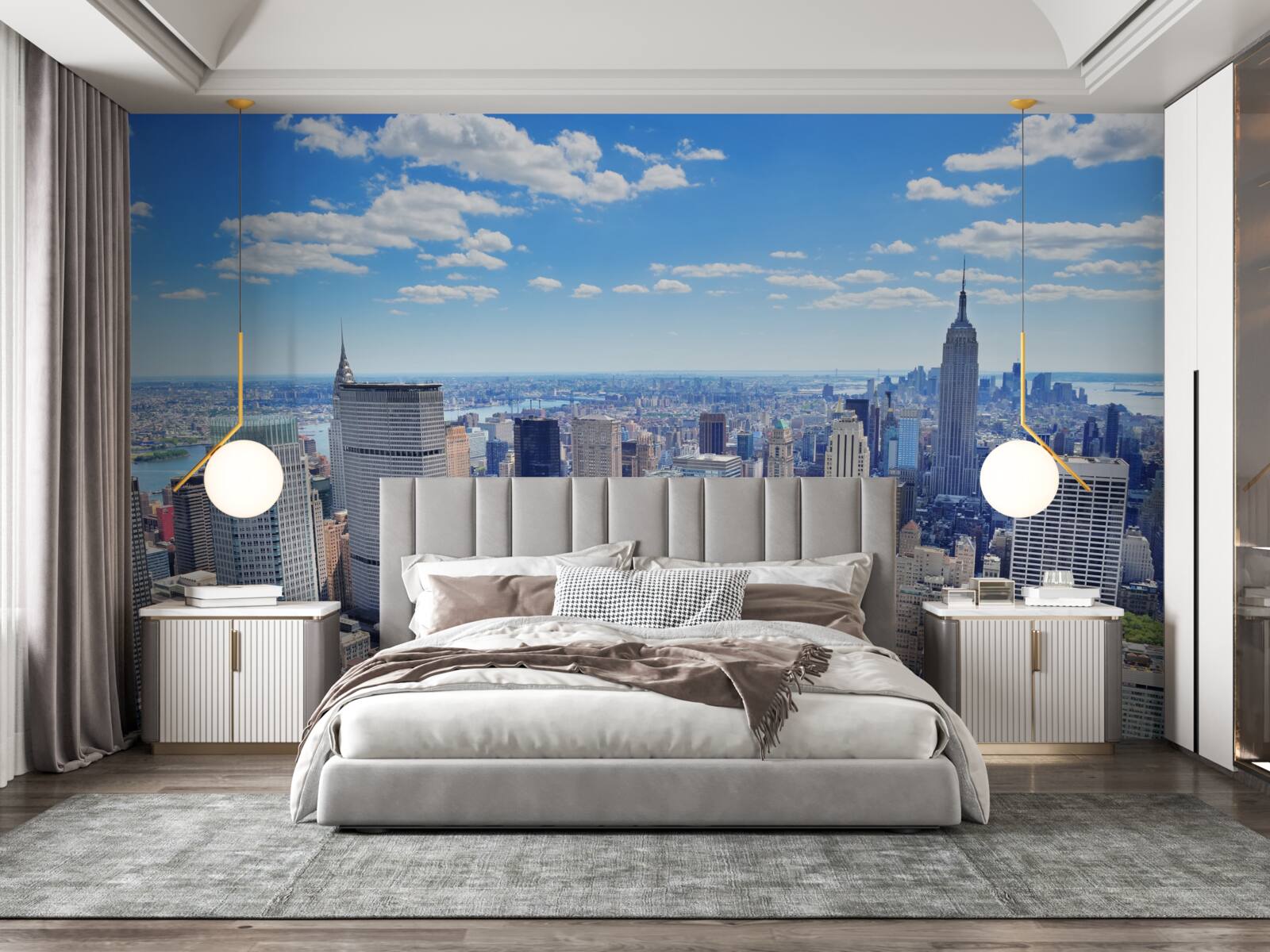 Fototapeta nad drapaczami chmur nowego jorku