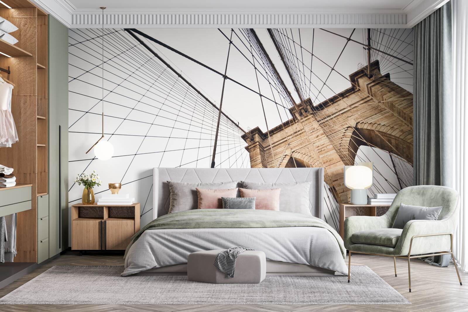 Fototapeta projekt mostu brooklyńskiego