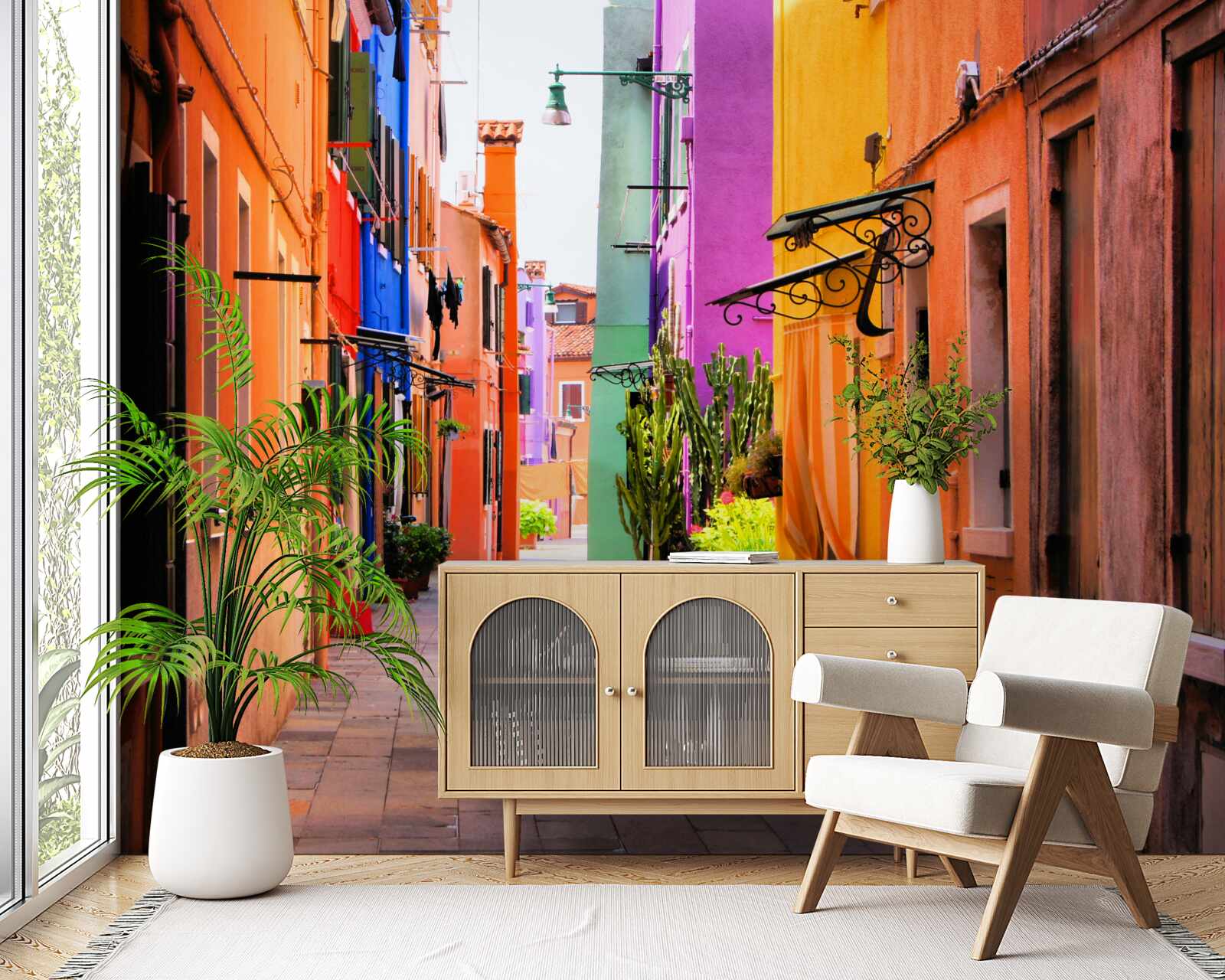 Fototapeta bardzo jasna wąska ulica