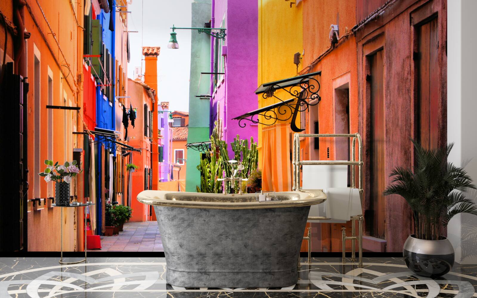 Fototapeta bardzo jasna wąska ulica