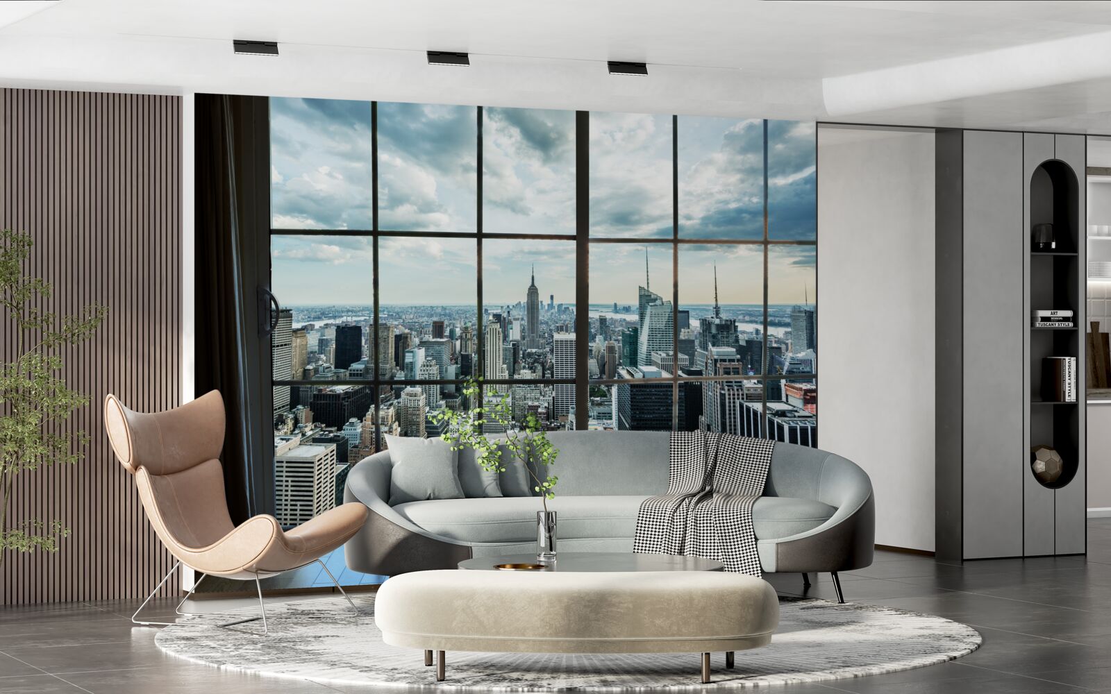 Fototapeta panorama nowego jorku z okna