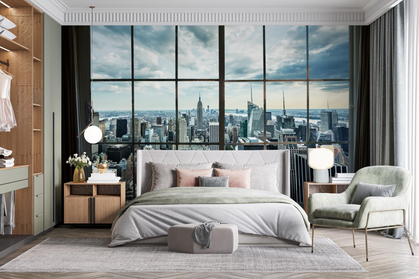 Fototapeta panorama nowego jorku z okna