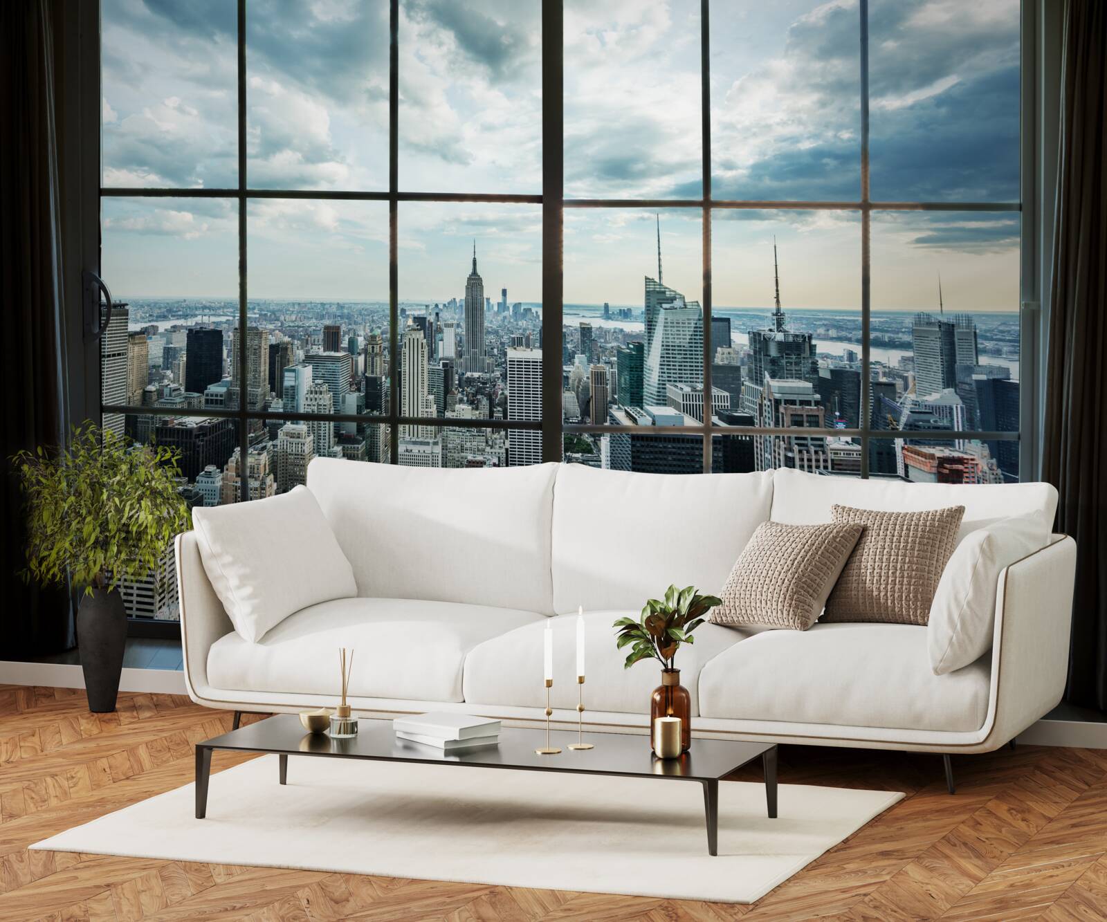 Fototapeta panorama nowego jorku z okna