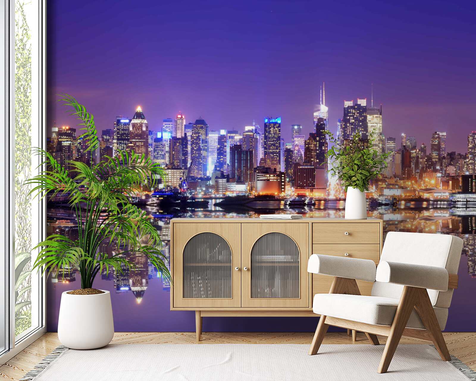 Fototapeta megapolis z wieczorną iluminacją