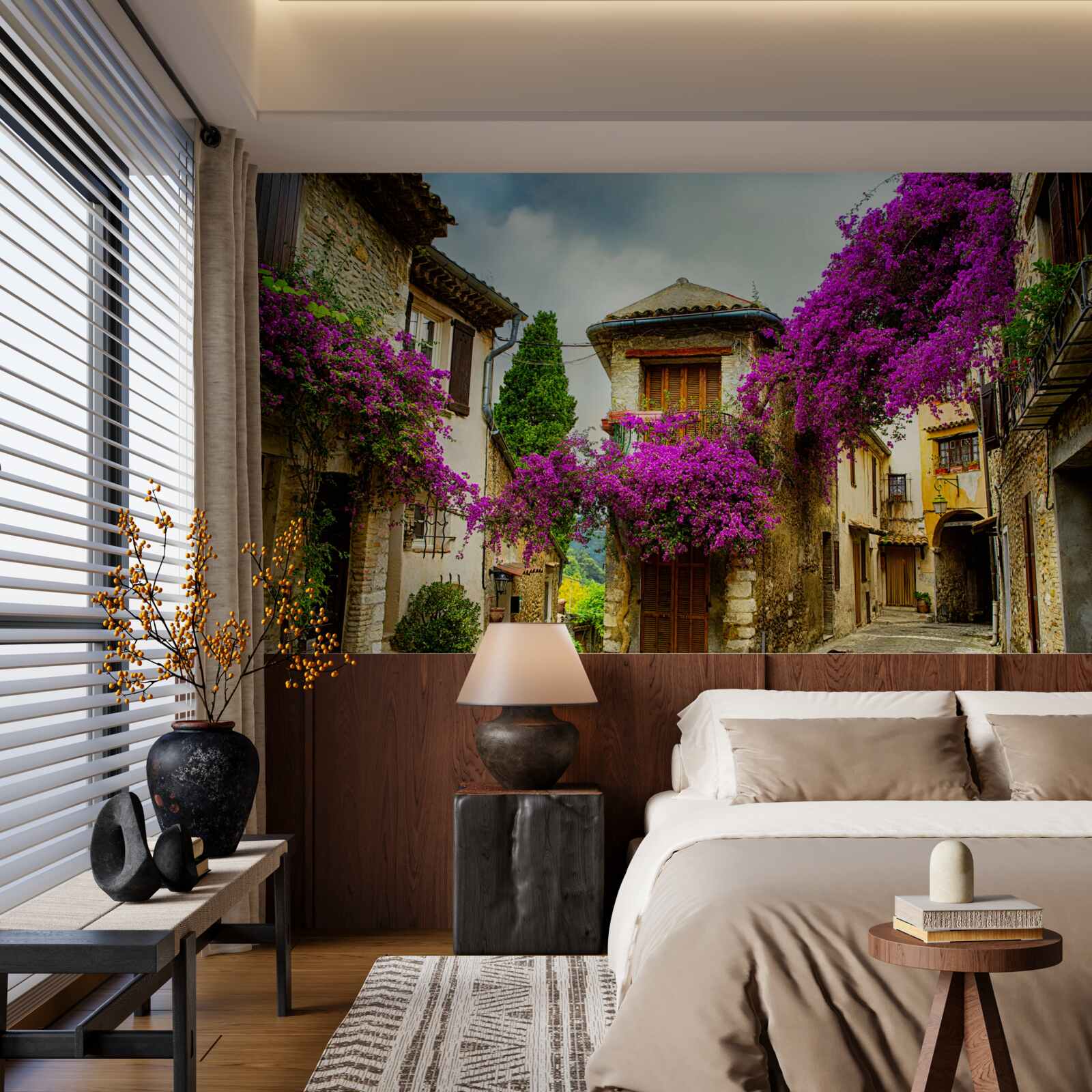 Fototapeta ulica w prowansji, która emanuje komfortem i ciepłem