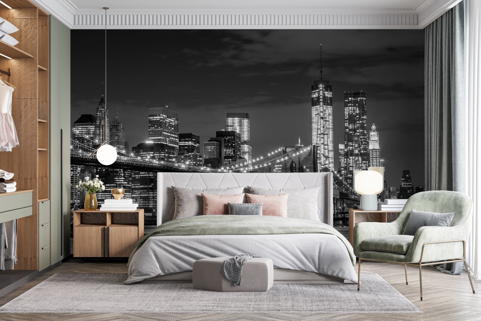 Fototapeta metropolia w monochromatycznych barwach