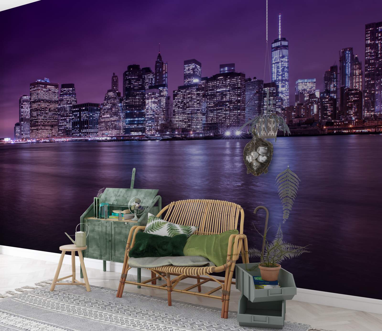 Fototapeta wiele płonących świateł w oknach drapaczy chmur