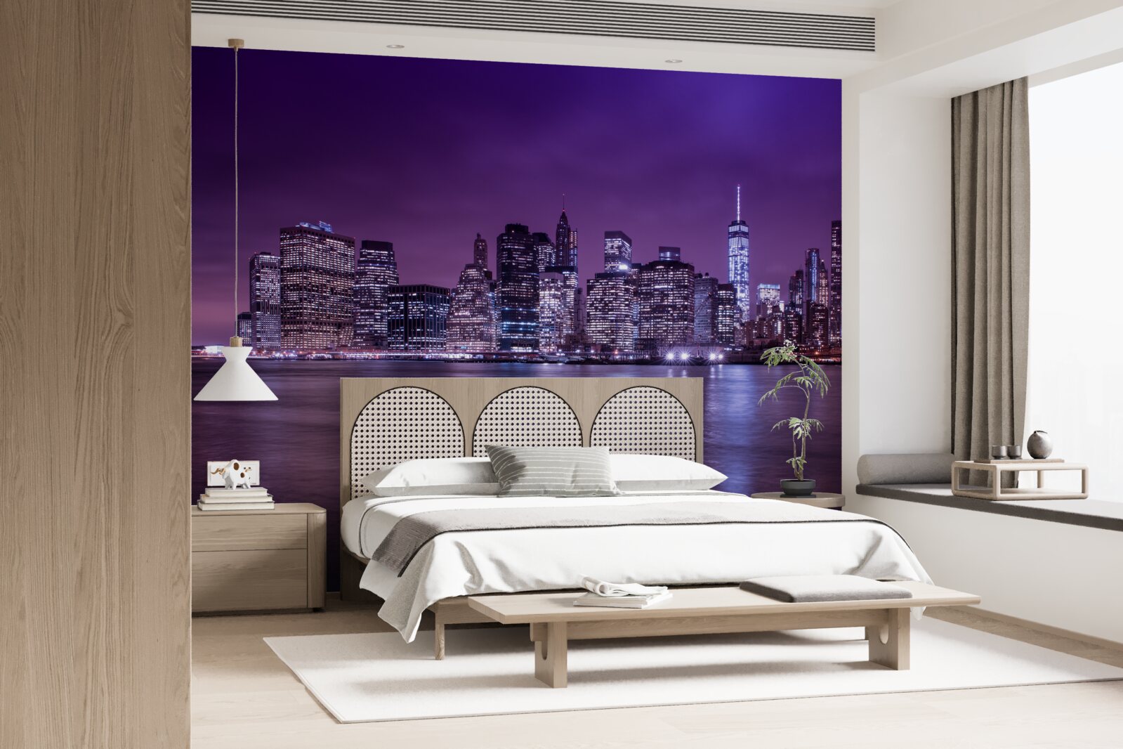 Fototapeta wiele płonących świateł w oknach drapaczy chmur