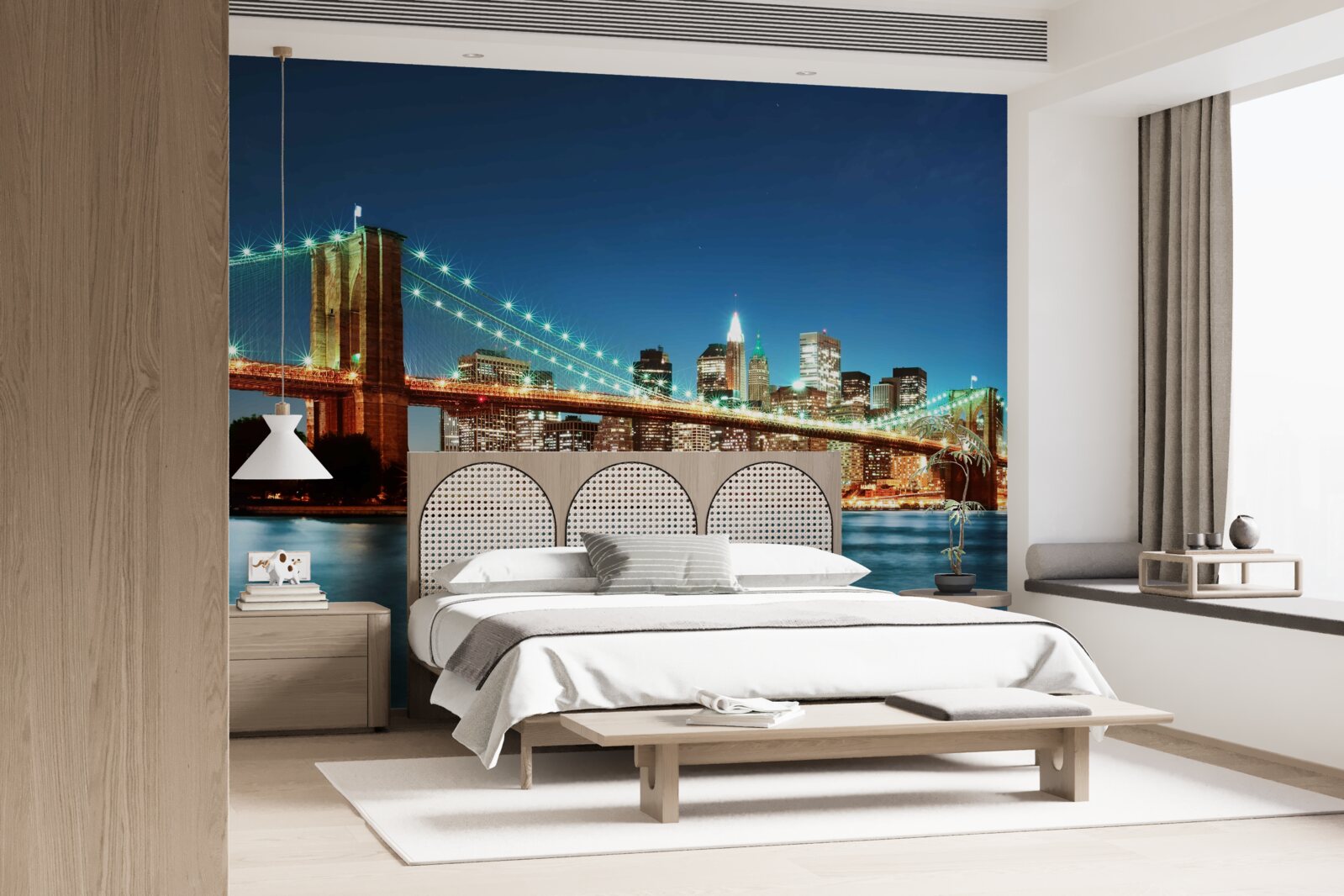 Fototapeta nowy jork z jasnymi, błyszczącymi światłami