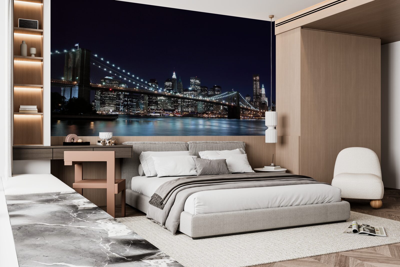 Fototapeta Światła mostu brooklyńskiego