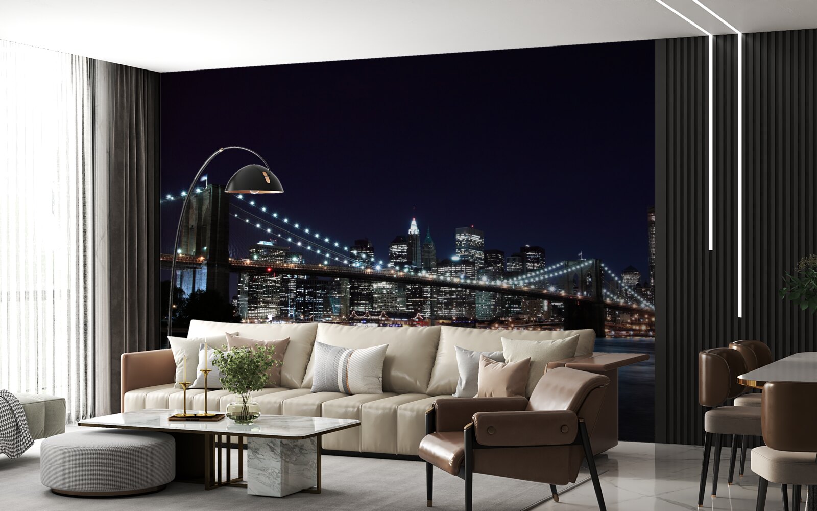 Fototapeta Światła mostu brooklyńskiego