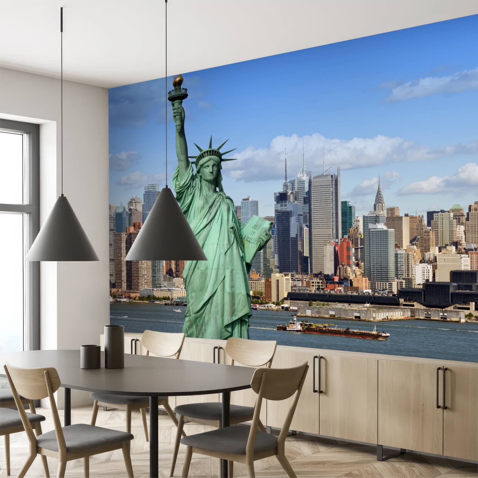 Fototapeta statua wolności na tle nowego jorku