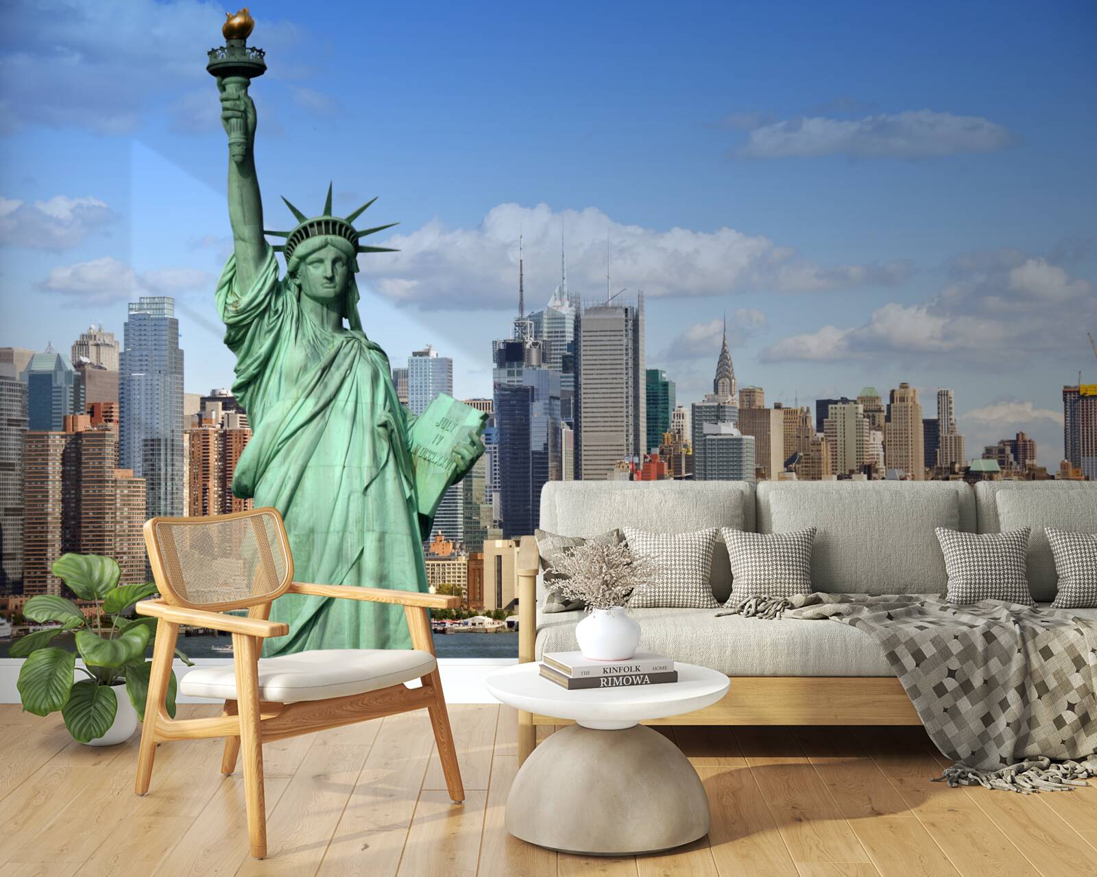 Fototapeta statua wolności na tle nowego jorku