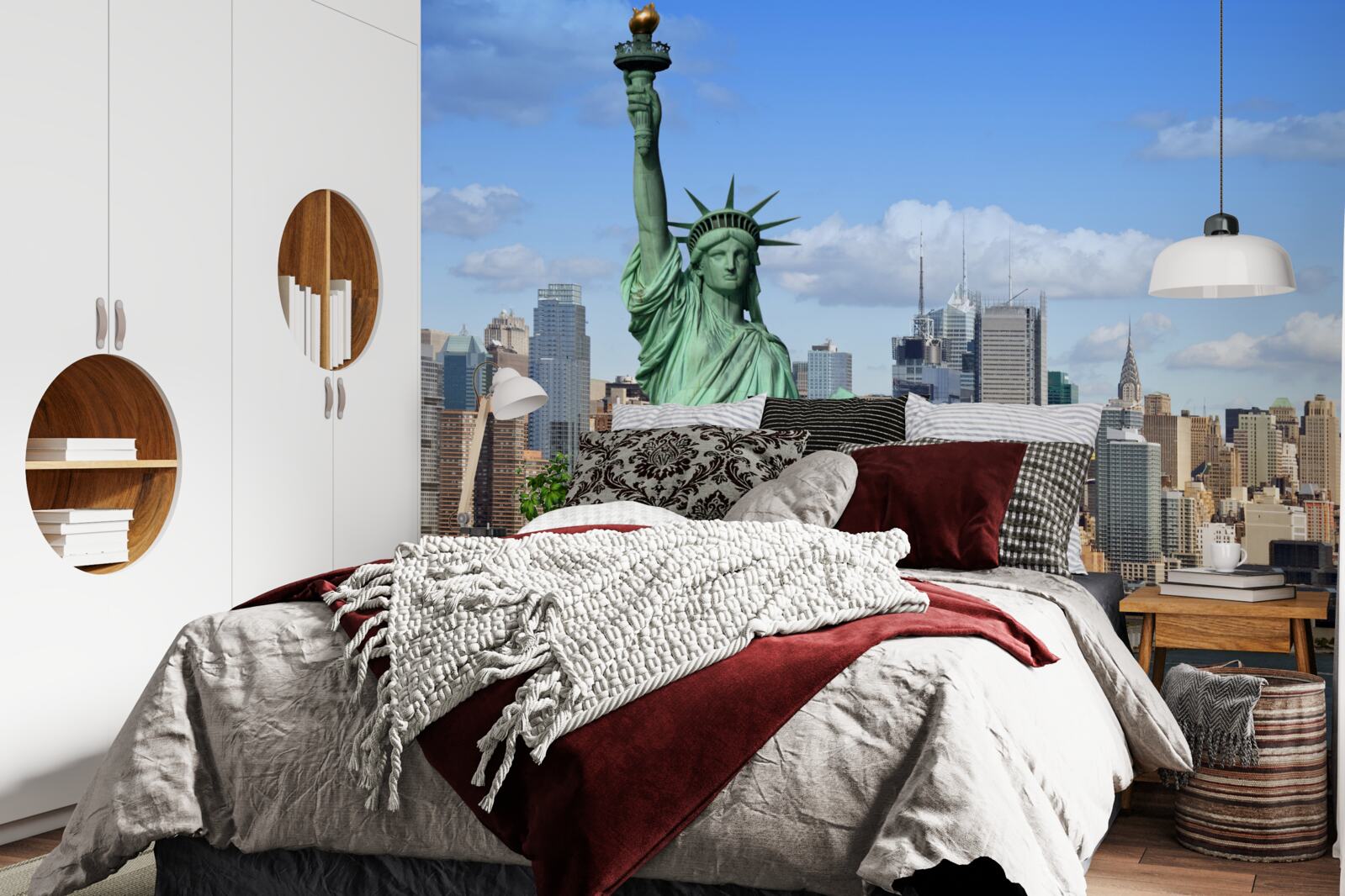Fototapeta statua wolności na tle nowego jorku