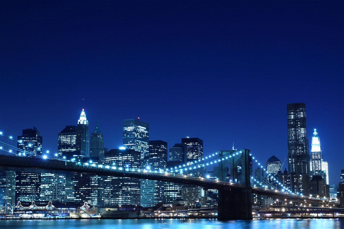 Fototapeta most brookliński nocą