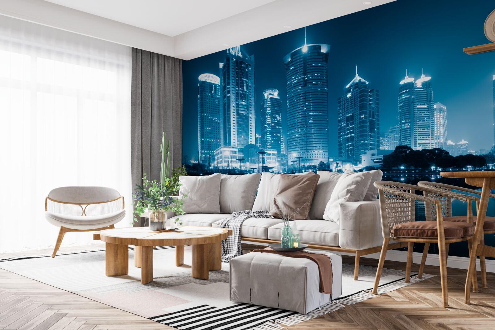 Fototapeta ulica szanghaju nocą