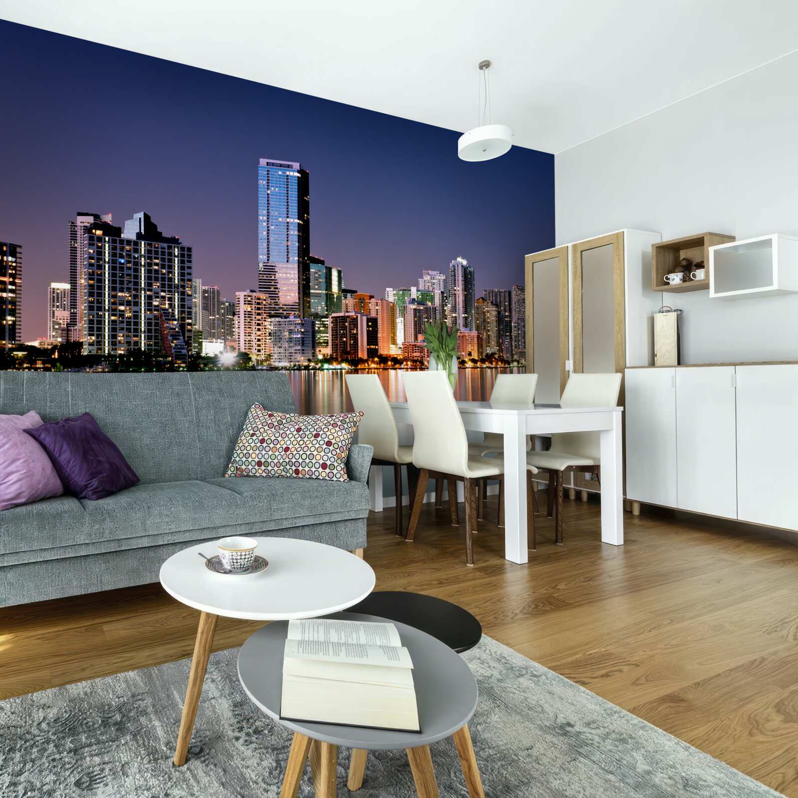 Fototapeta miejski gigant z nocnym oświetleniem