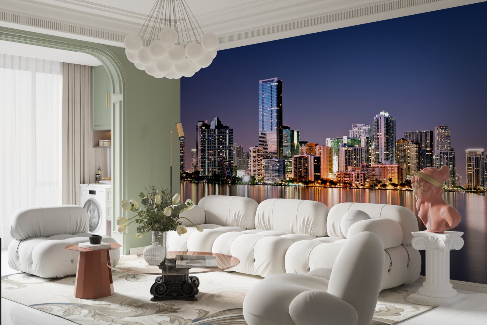 Fototapeta miejski gigant z nocnym oświetleniem