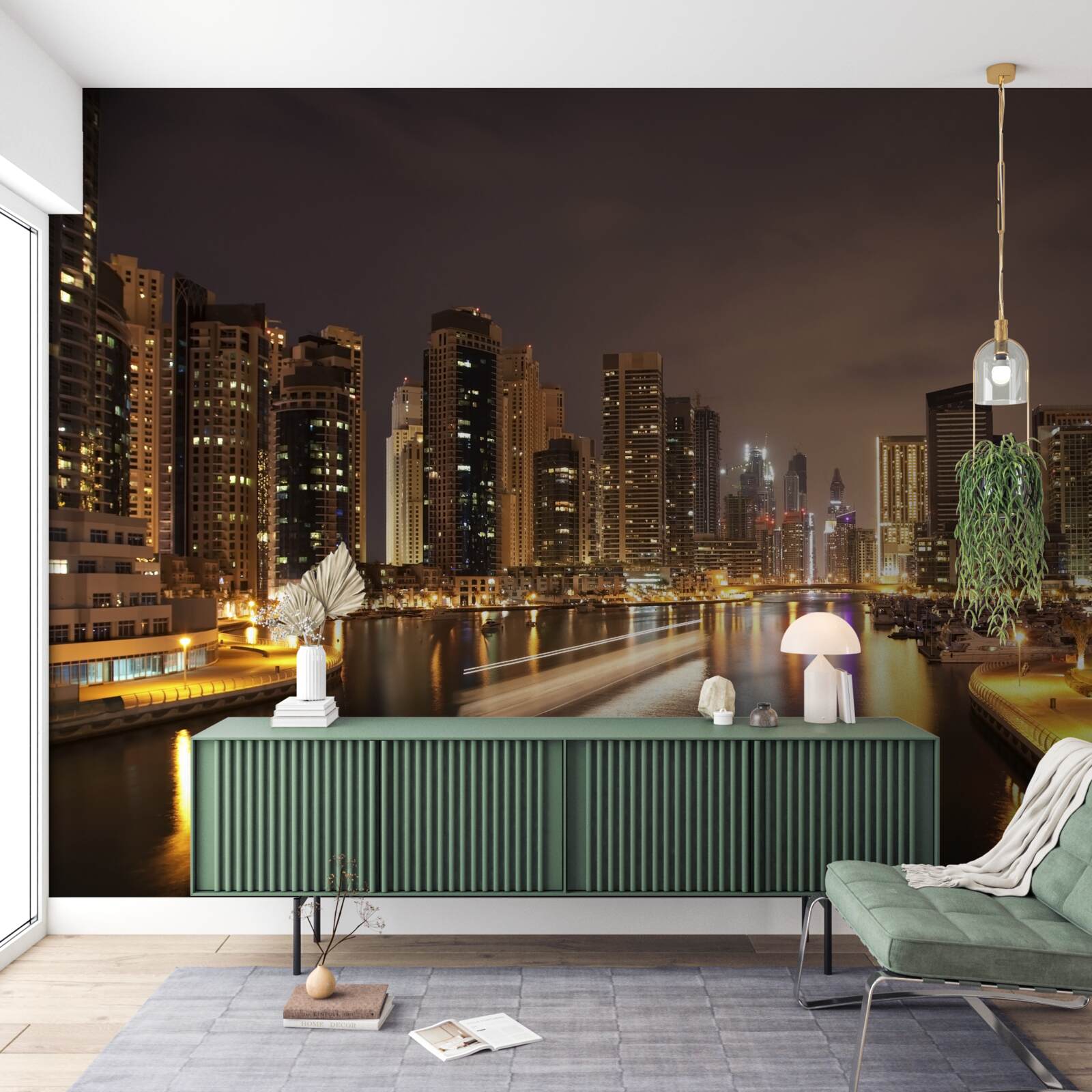 Fototapeta zapierający dech w piersiach krajobraz nocnego miasta