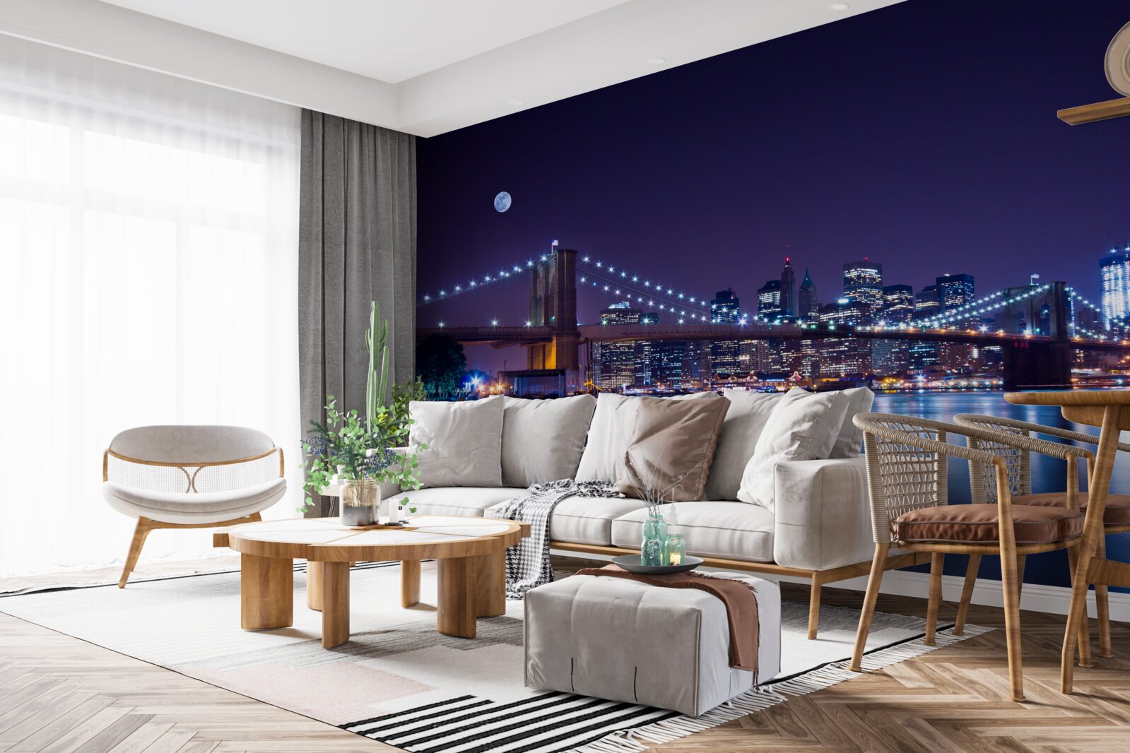 Fototapeta odbicia nocnych świateł miasta odbijają się w wodzie