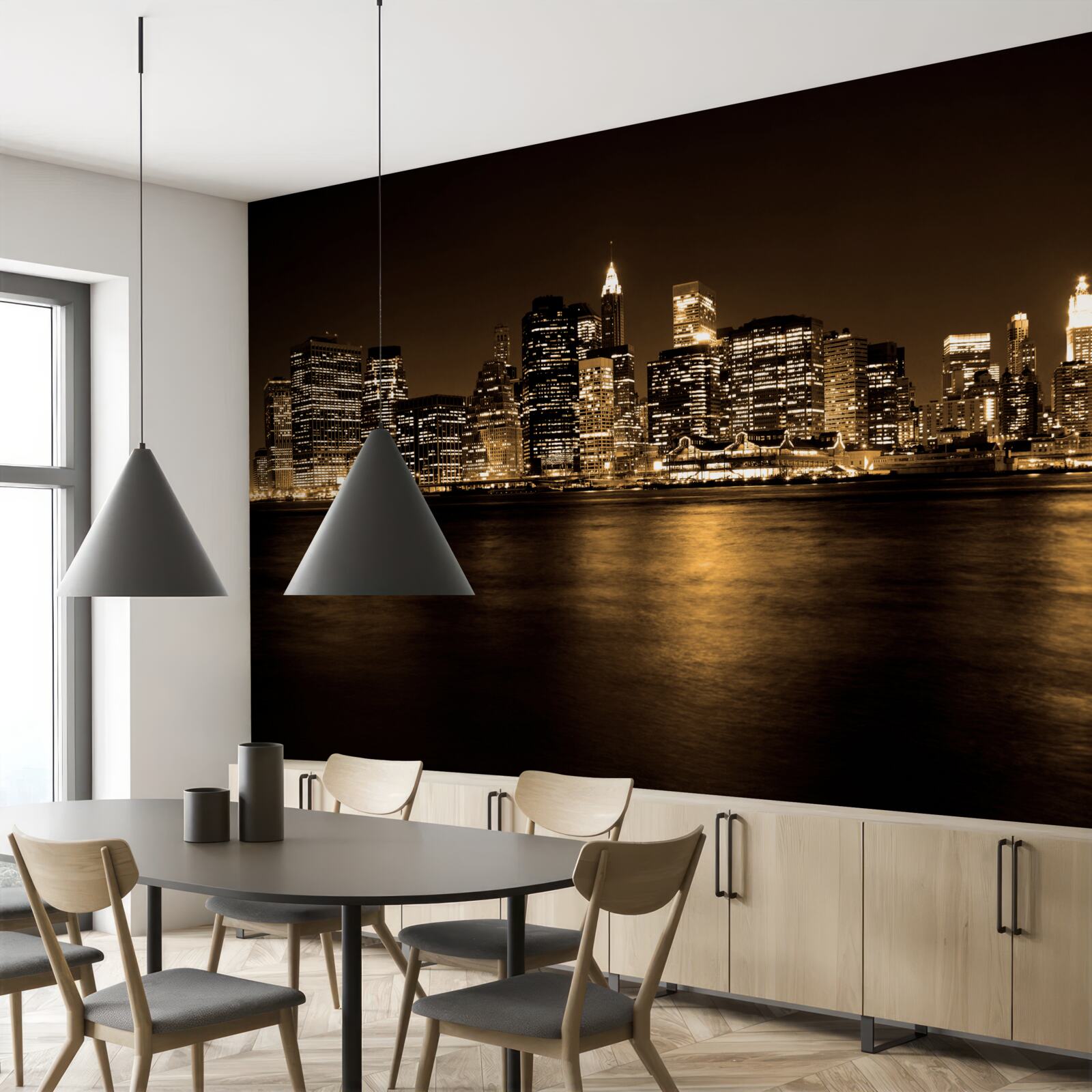 Fototapeta zmodernizowane miasto pod rozgwieżdżonym niebem