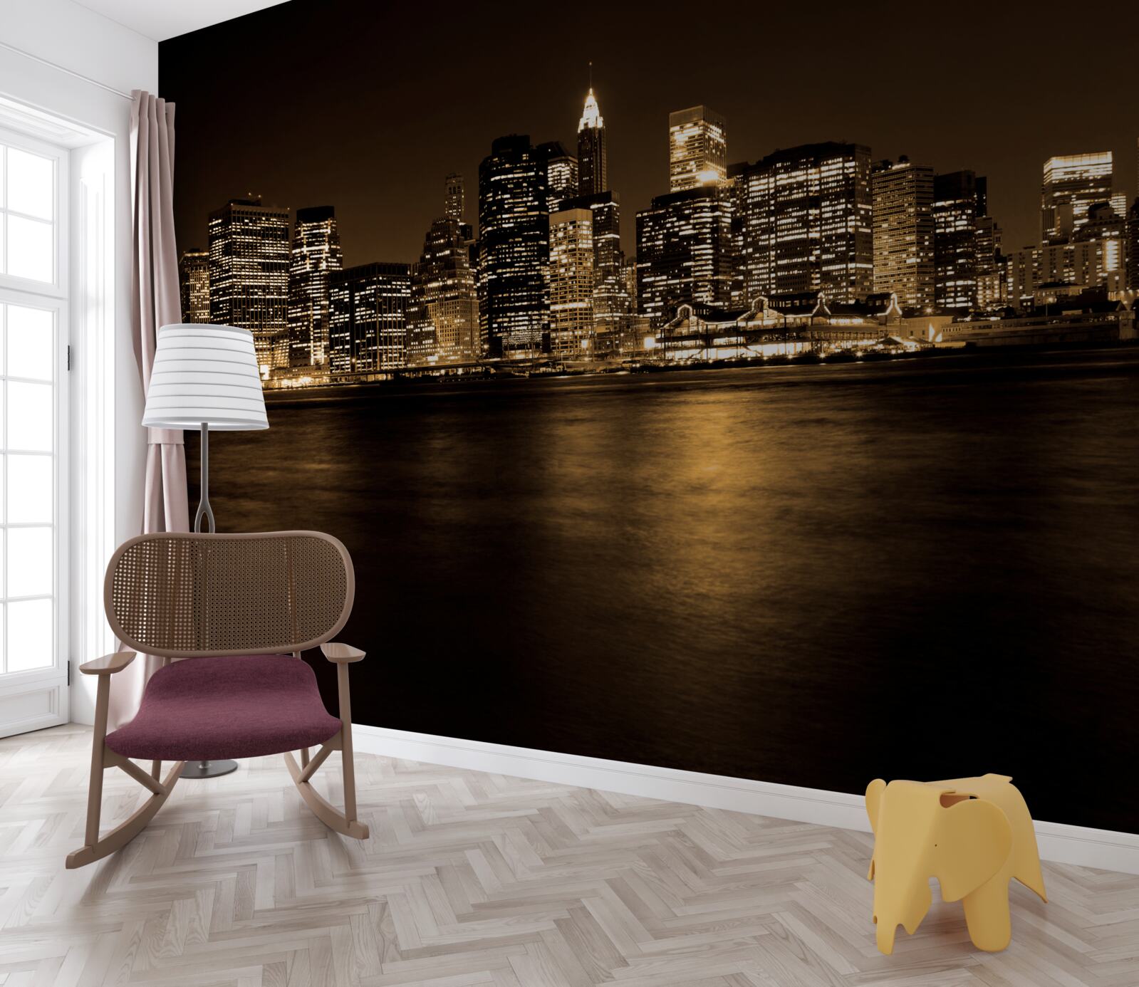 Fototapeta zmodernizowane miasto pod rozgwieżdżonym niebem