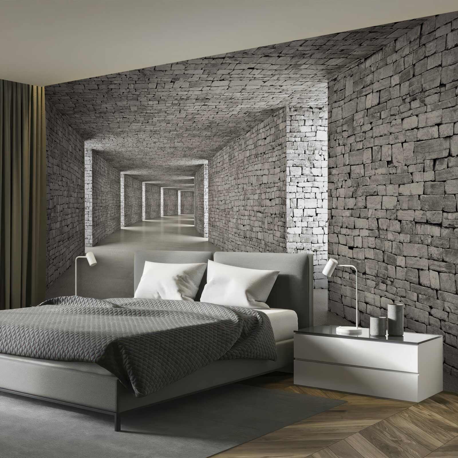 Fototapeta widok perspektywiczny ceglanego korytarza