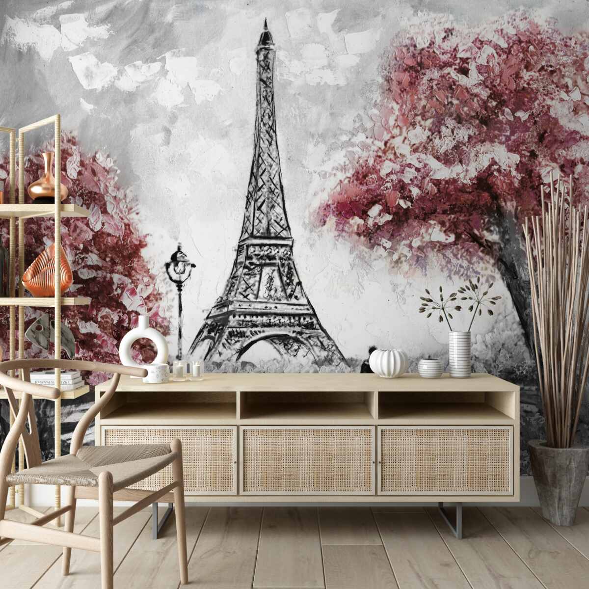 Fototapeta dwie osoby cieszące się widokiem na wieżę eiffla