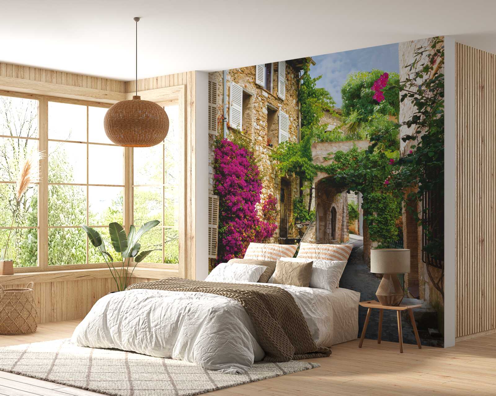 Fototapeta włochy z zacisznym zielonym dziedzińcem