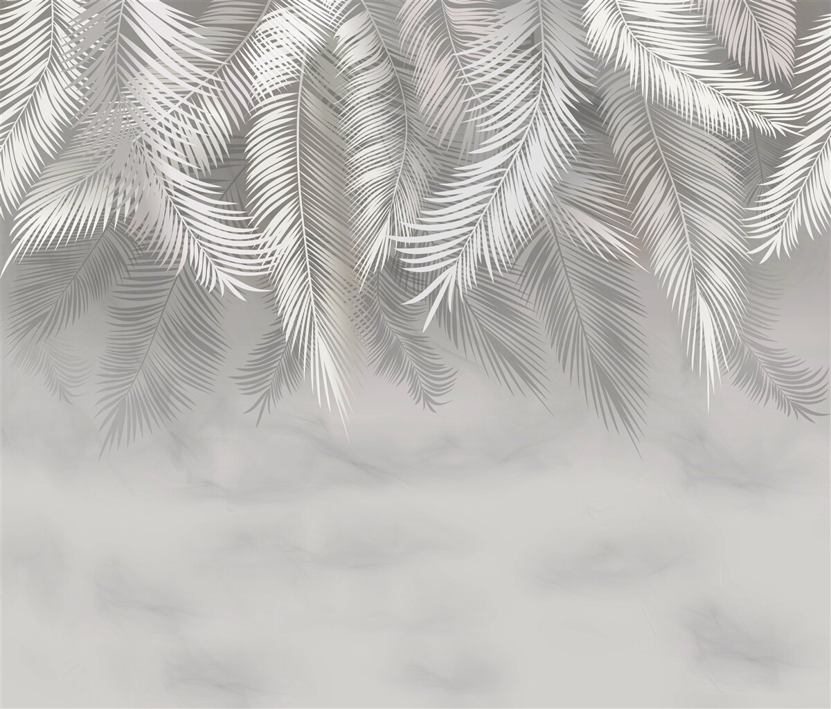 Fototapeta miękkie i bujne liście przypominające pióra