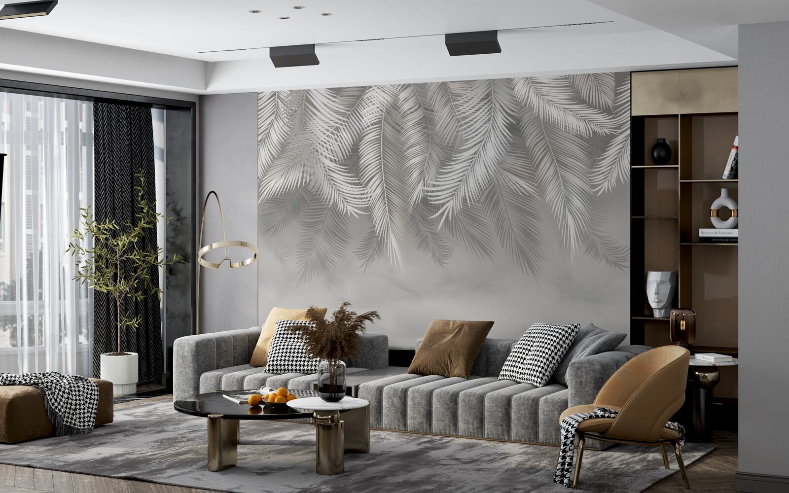 Fototapeta miękkie i bujne liście przypominające pióra