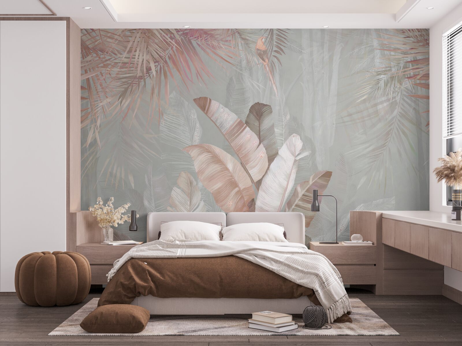 Fototapeta miękki bukiet tropikalnych liści w bukiecie