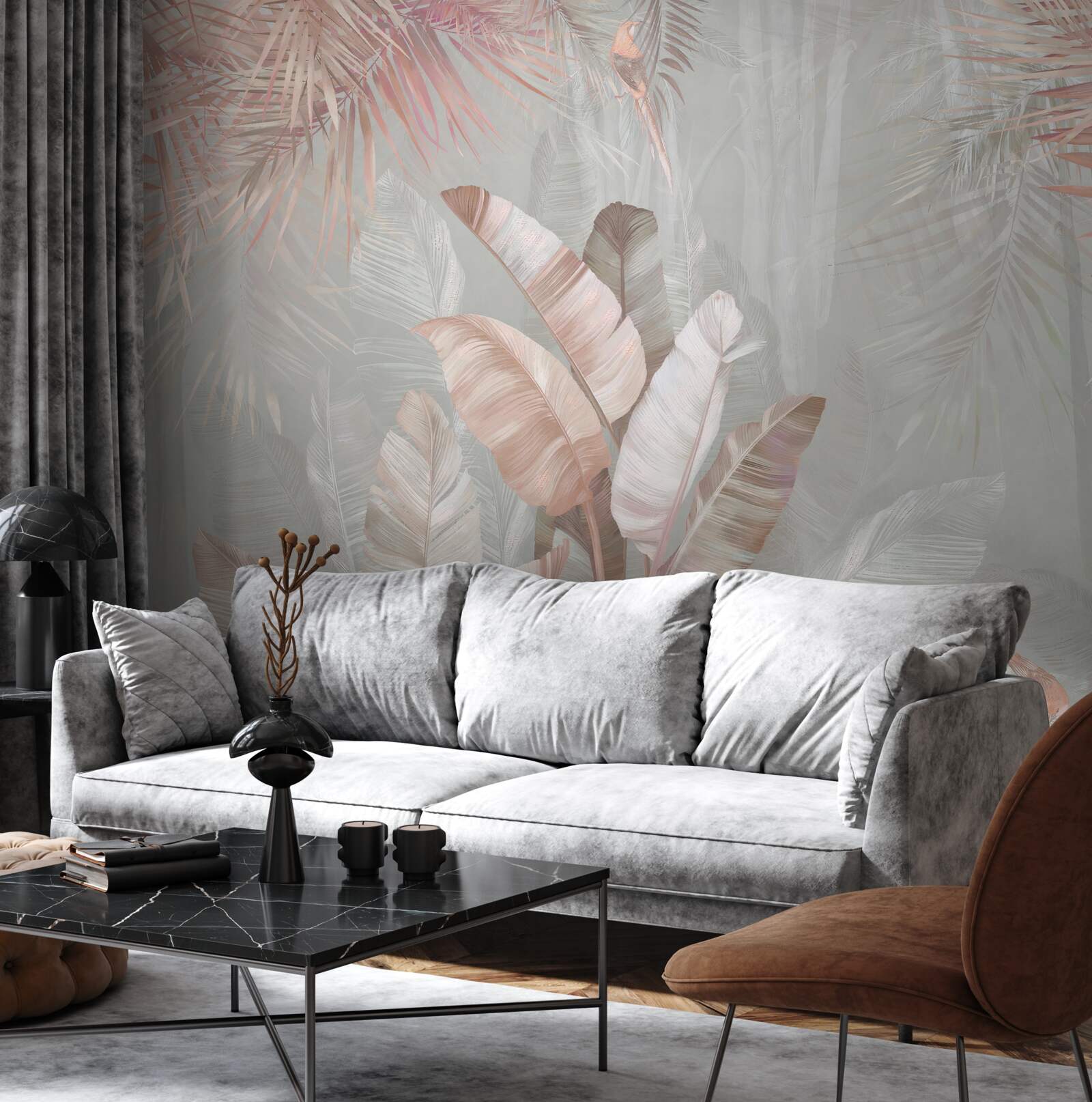 Fototapeta miękki bukiet tropikalnych liści w bukiecie