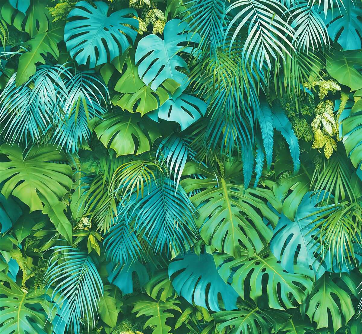 Fototapeta zachwycający kalejdoskop tropikalnych zielonych liści