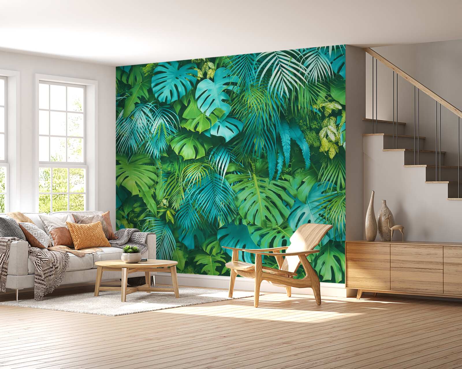 Fototapeta zachwycający kalejdoskop tropikalnych zielonych liści