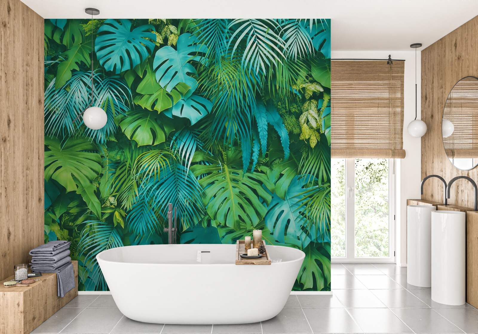 Fototapeta zachwycający kalejdoskop tropikalnych zielonych liści