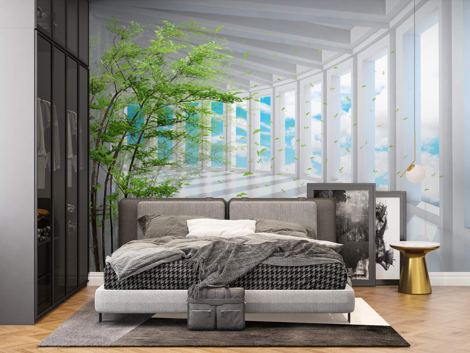 Fototapeta zapierający dech w piersiach taras rozświetlony promieniami słońca