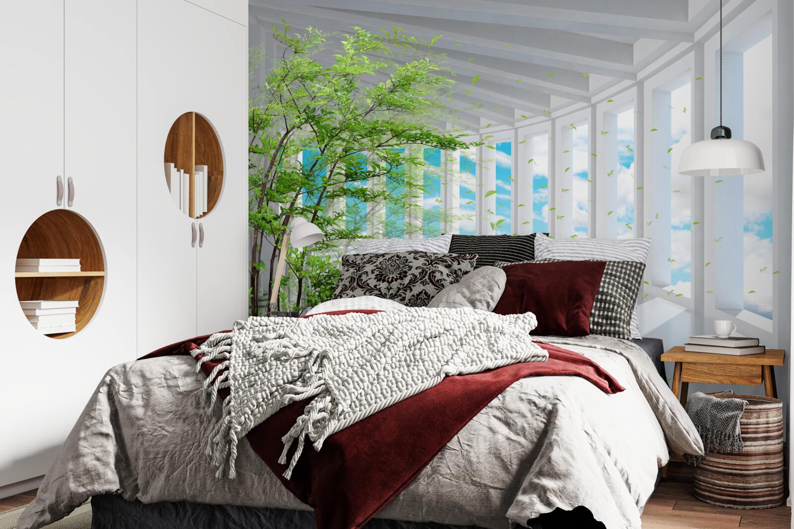 Fototapeta zapierający dech w piersiach taras rozświetlony promieniami słońca