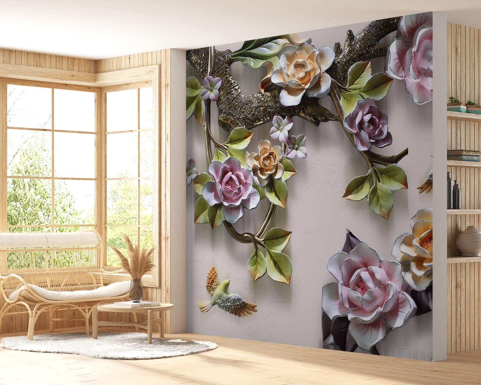 Fototapeta kolorowe róże na gałązkach są przepiękne