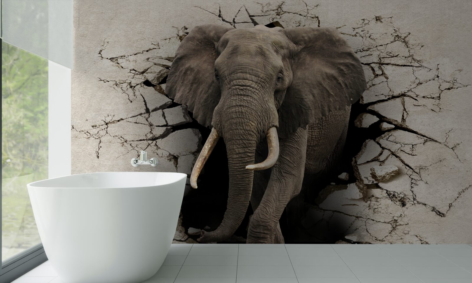 Fototapeta słoń przechodzi przez przeszkodę