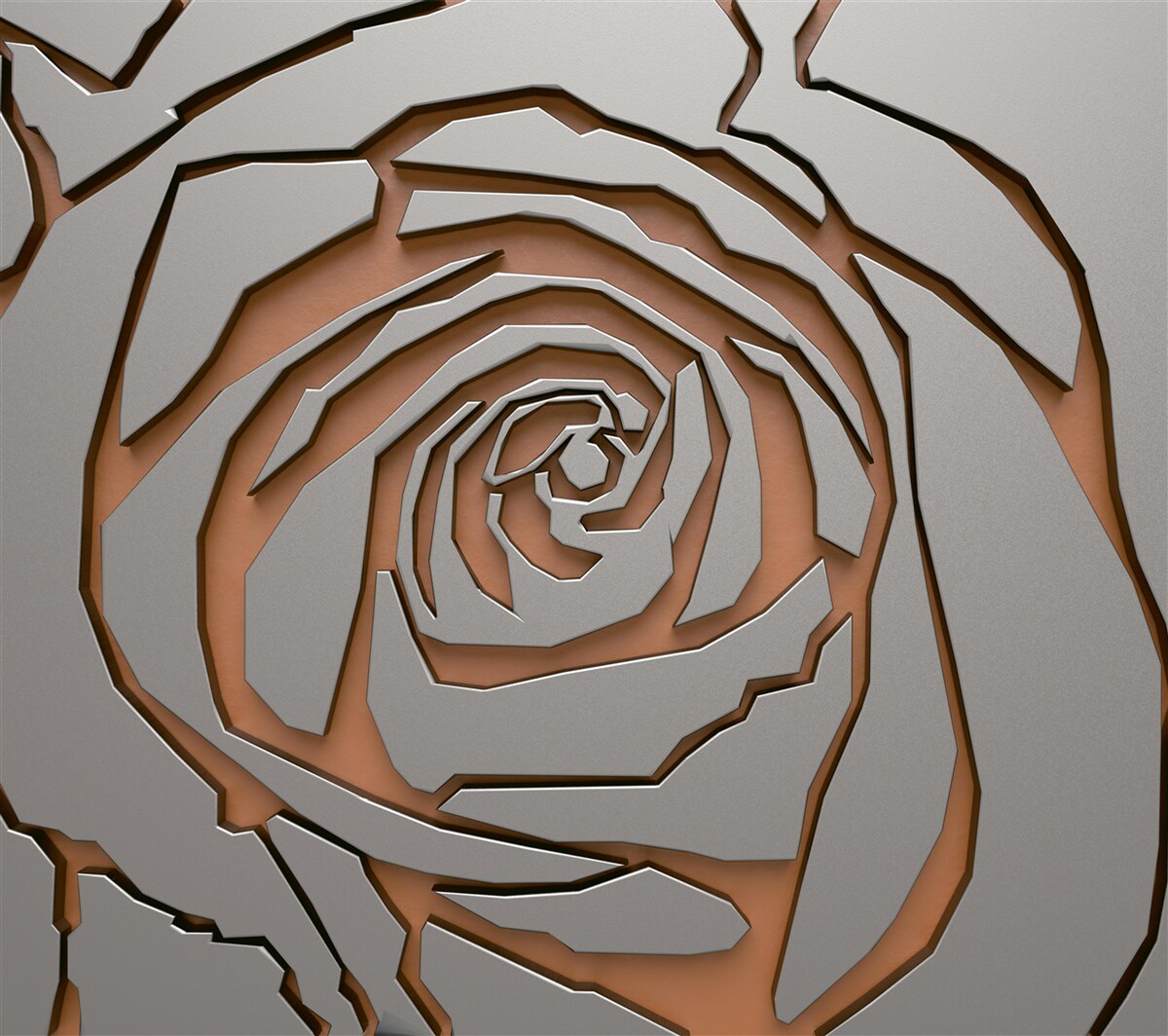Fototapeta szara róża wykonana ze stali